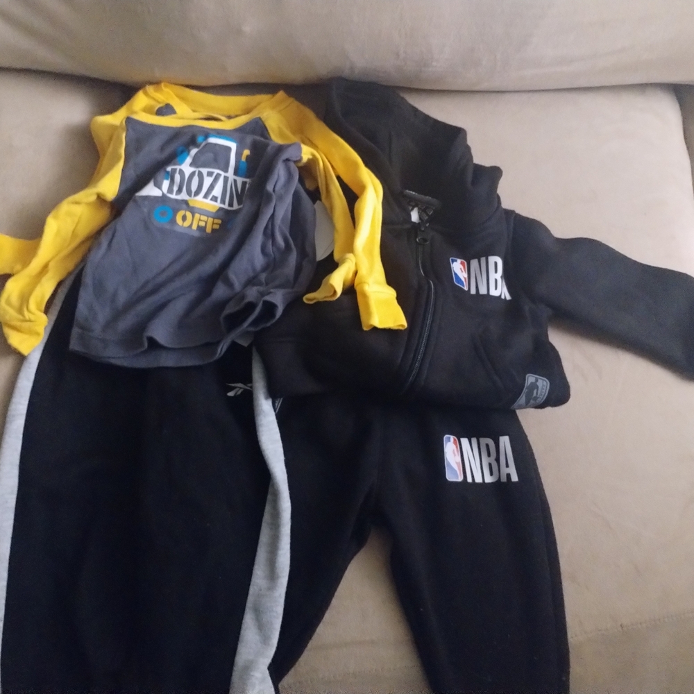 BOYS 12 Months NBA Black Apparel Tag and a Few More Pieces Of Clothing